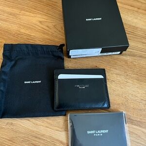 Saint Laurent Elegant Black Card Holder